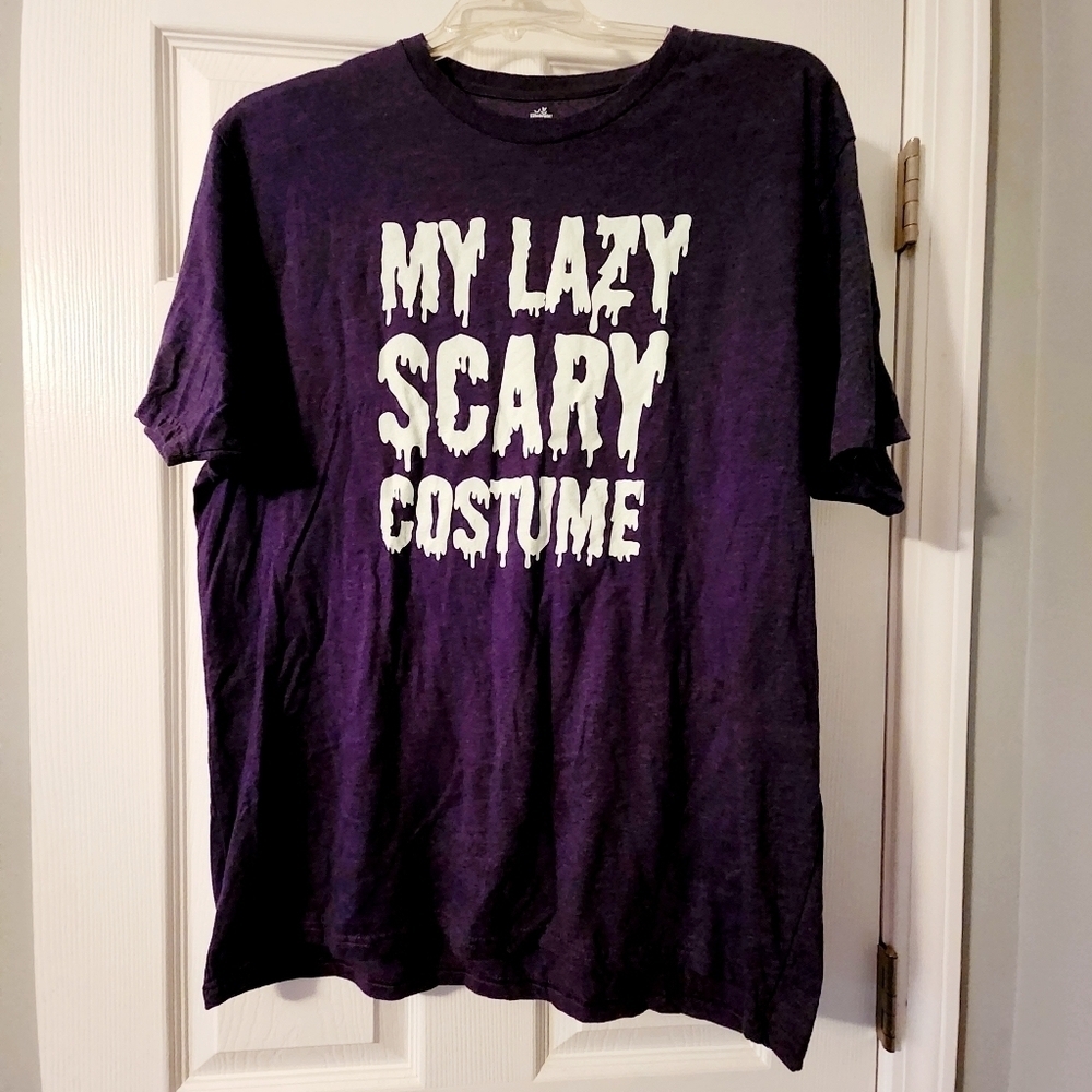 Way To Celebrate Halloween My Lazy Scary Costume Graphic T-Shirt Purple Men's XL